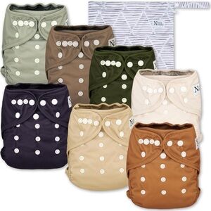 Nora’s Nursery, one size, Down to Earth,Adjustable Cream and Brown Diaper Covers